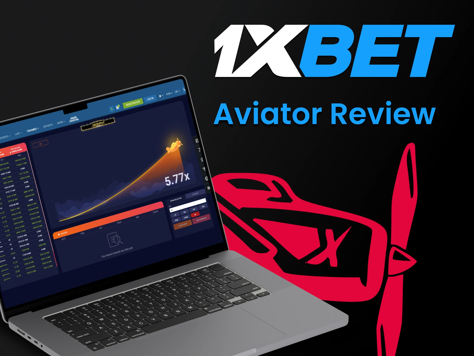 Play the game Aviator on the 1xbet platform.