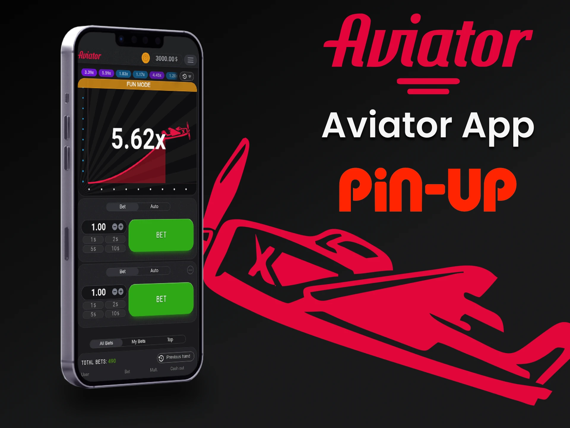 Play the Aviator game with the PinUp app.