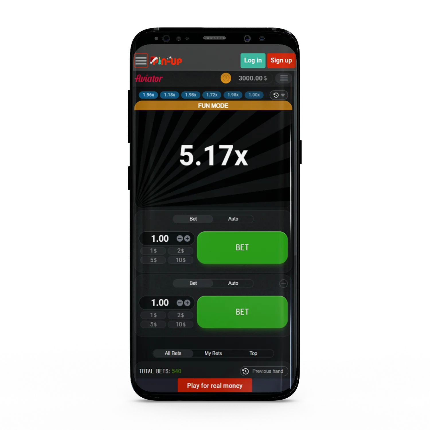Você pode jogar Aviator no aplicativo Pin-Up.
