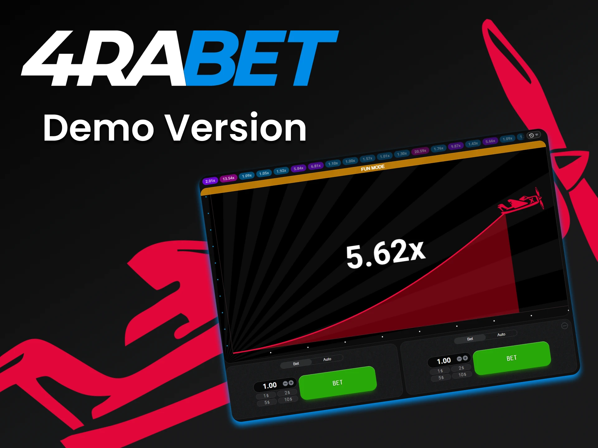 Play the free version of Aviator on 4rabet.