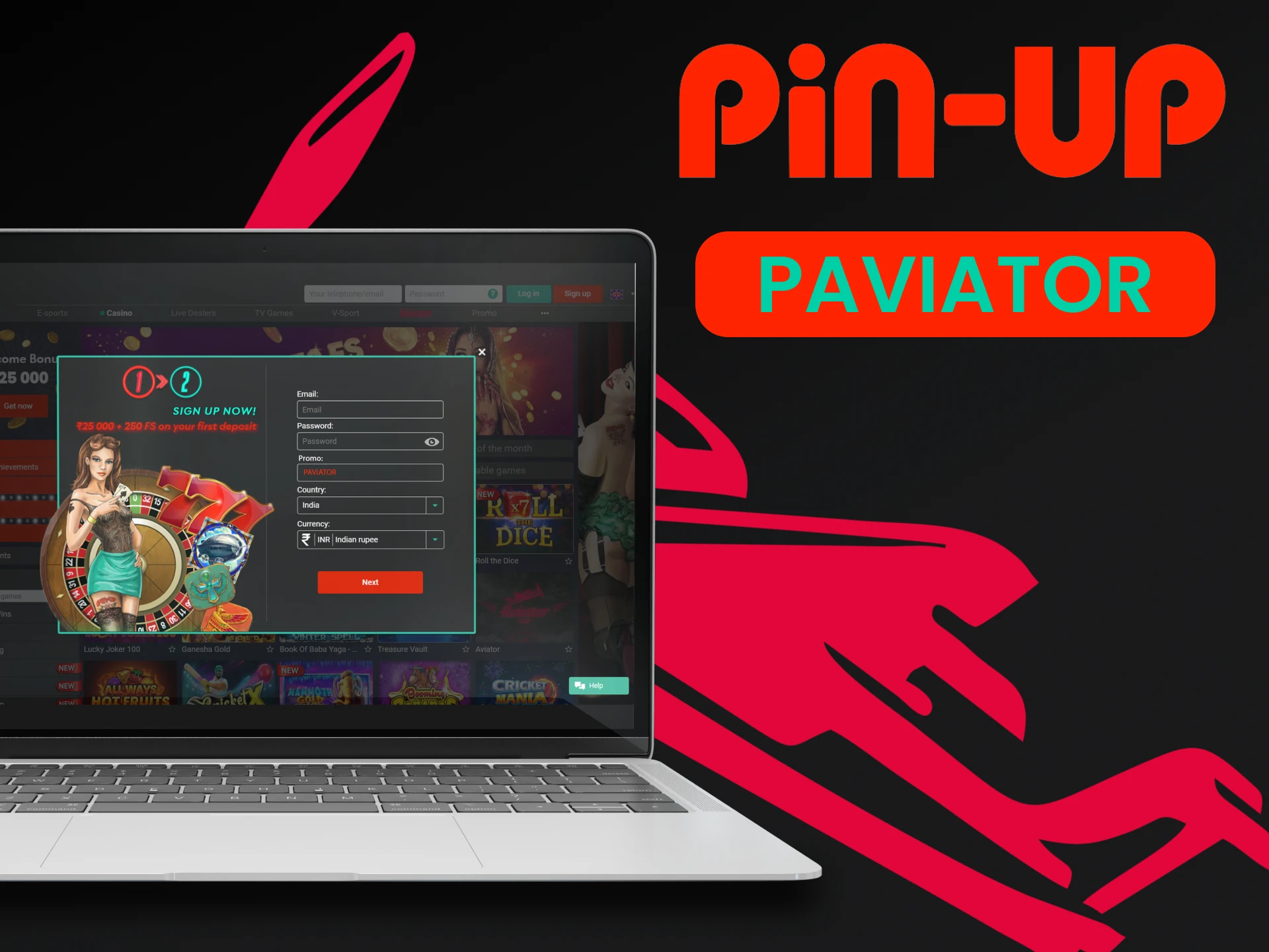 Use a special promo code from Pin Up to play Aviator.