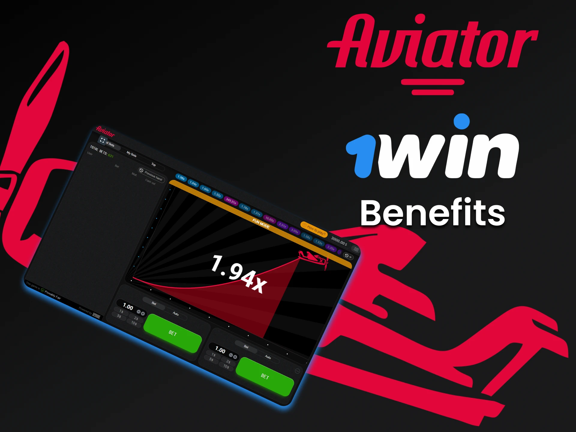 Playing Aviator with 1win is one plus.