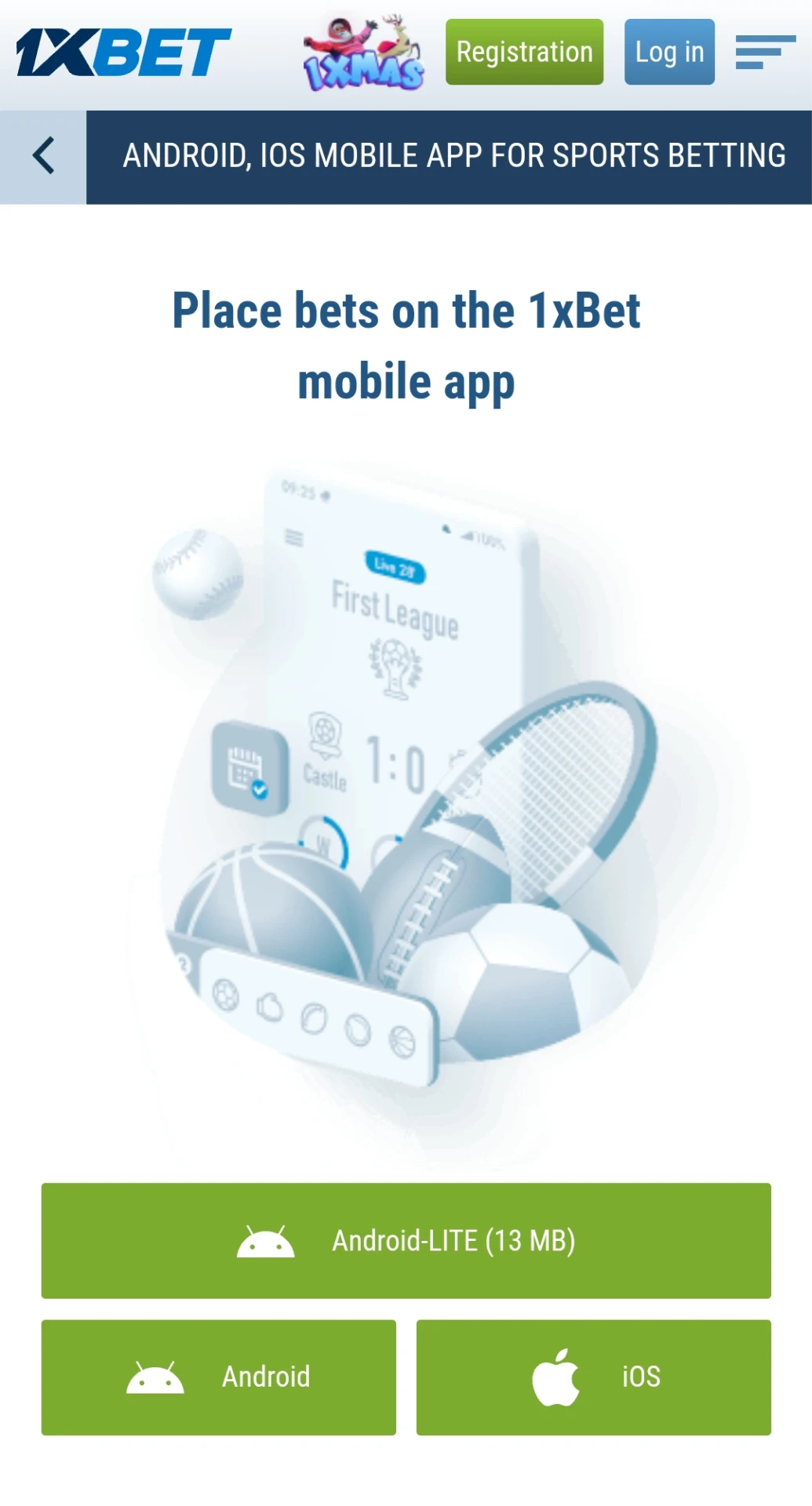 Download the 1xbet application to play Aviator on your android device.