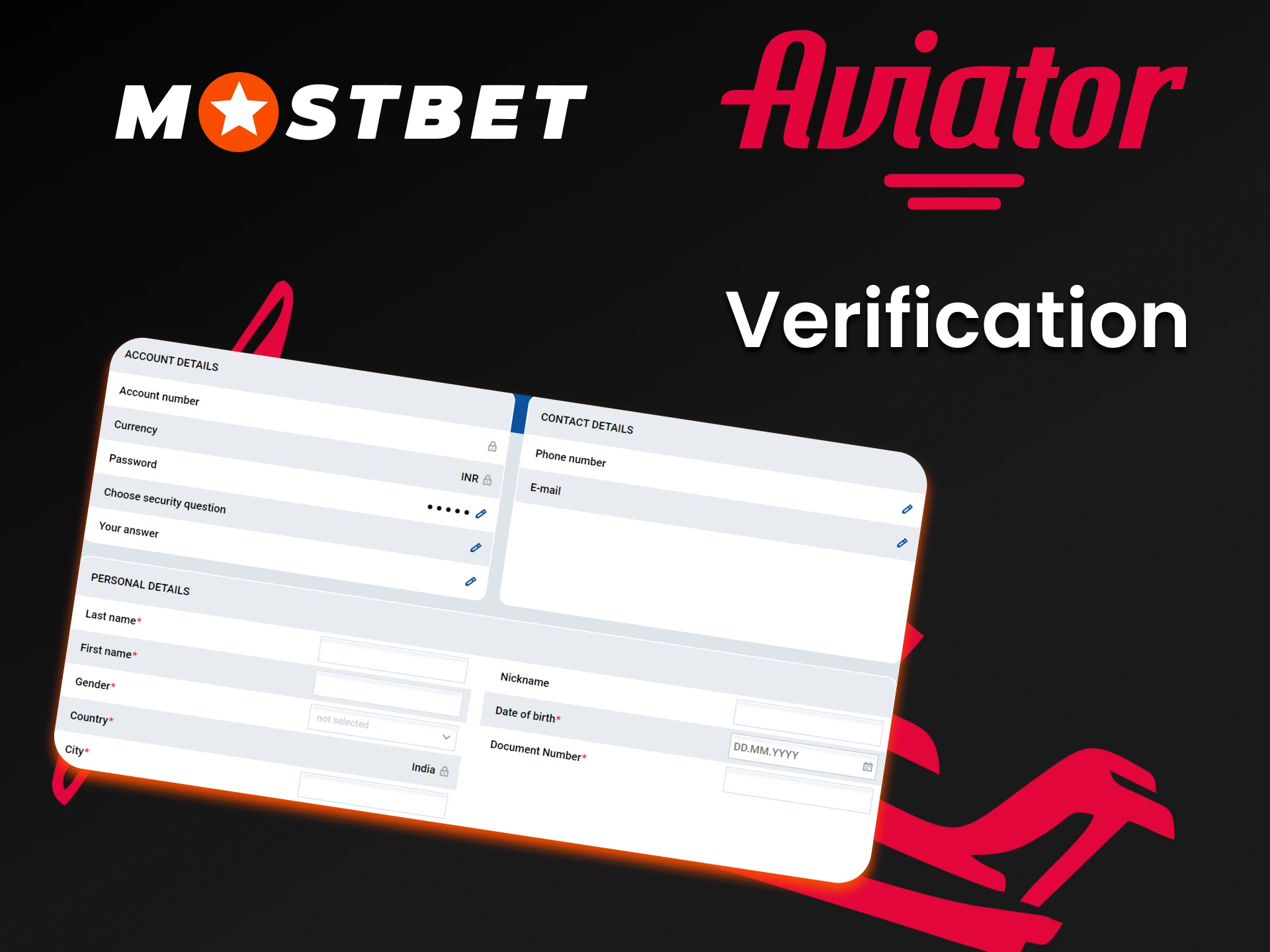 Fill in the data on the Mostbet website to play Aviator.