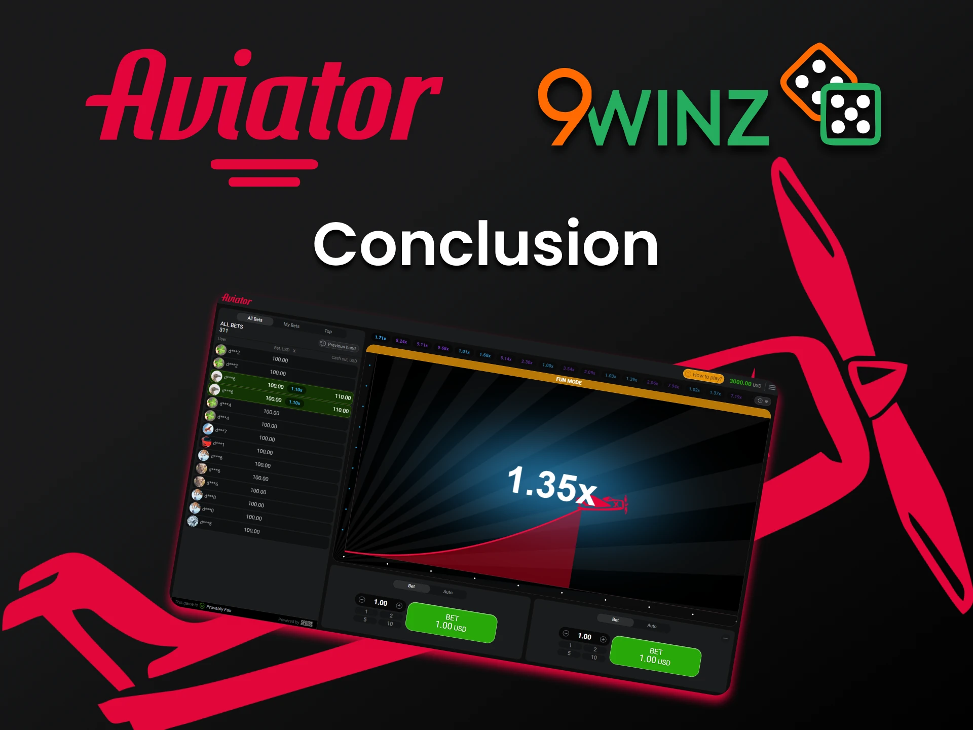 The right choice for playing Aviator is the 9winz service.