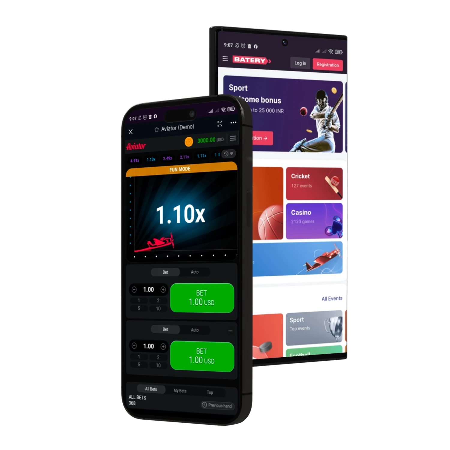 Instale o aplicativo Batery para jogar o Aviator em seu dispositivo.