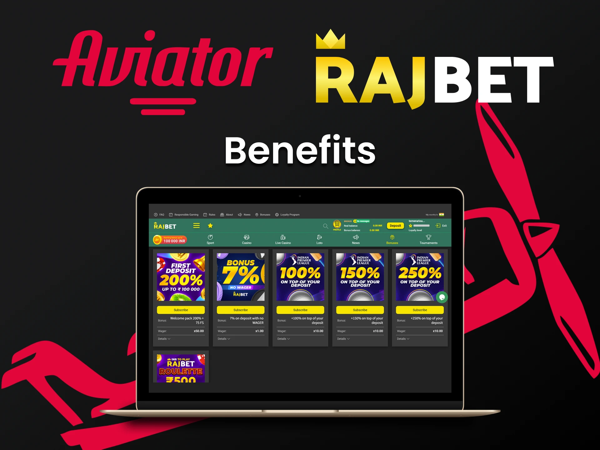 Rajbet is perfect for playing Aviator.