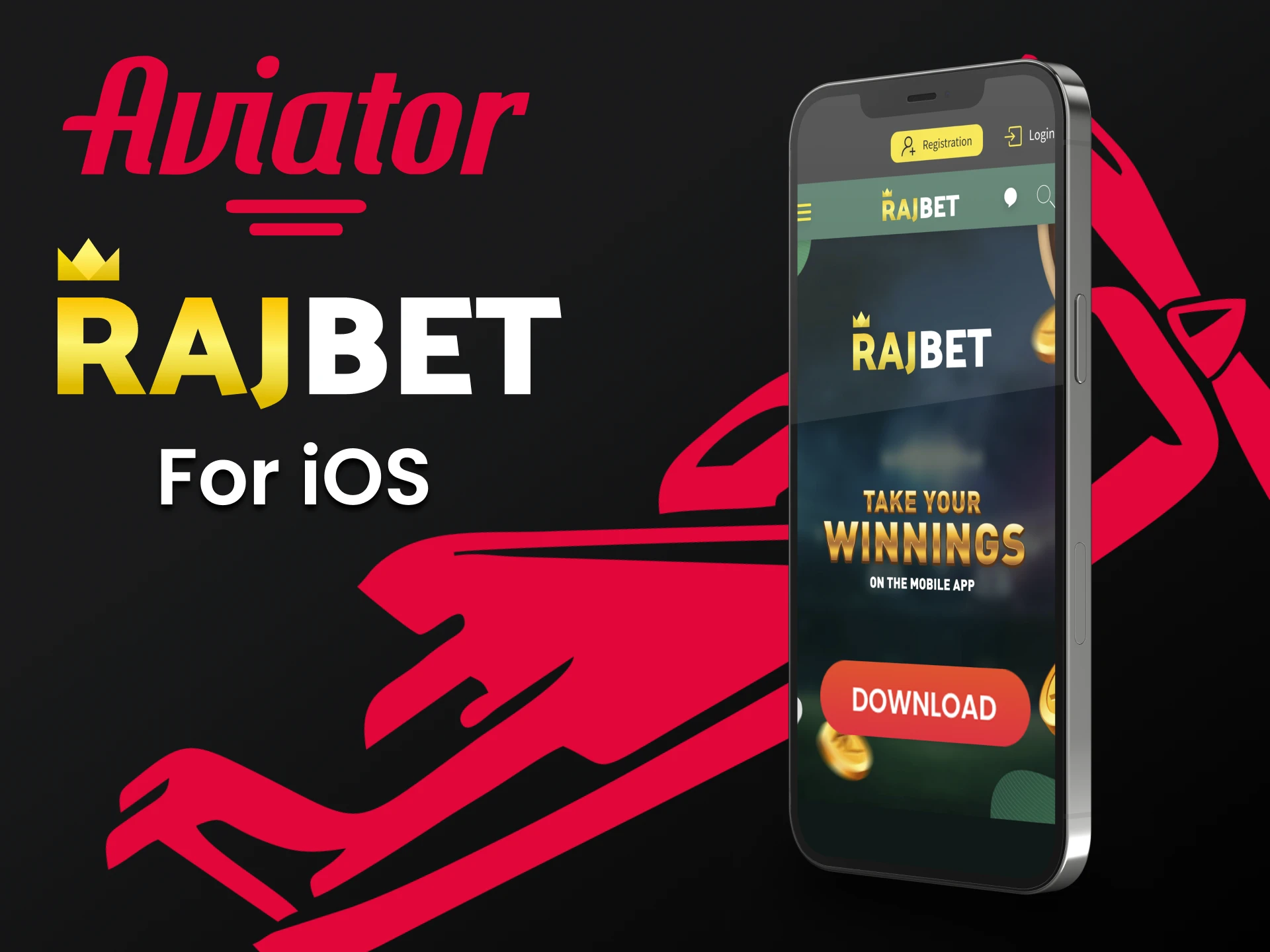 Download the Rajbet app for iOS for Aviator.