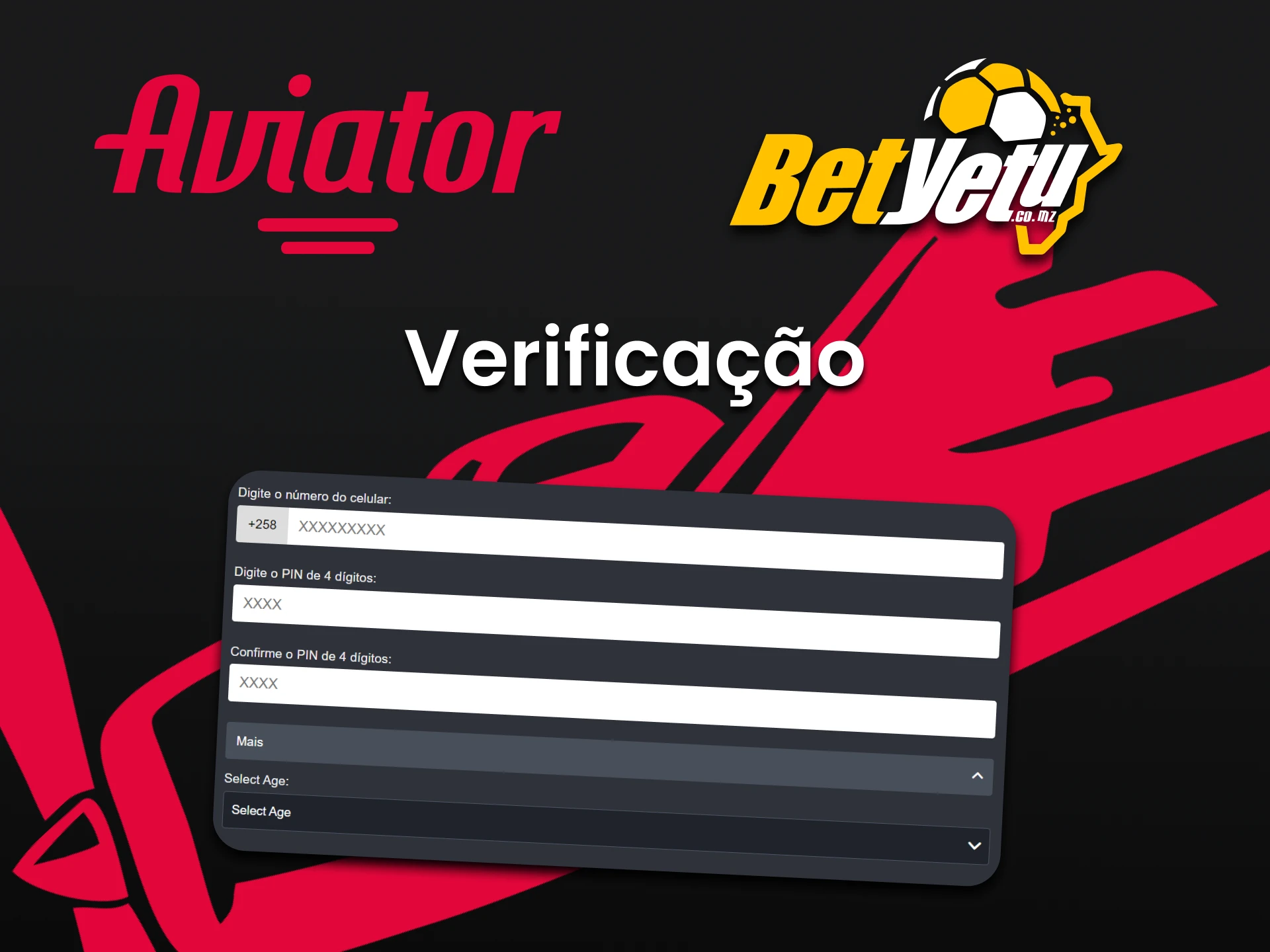 Preencha os dados corretos para jogar Aviator no Betyet.