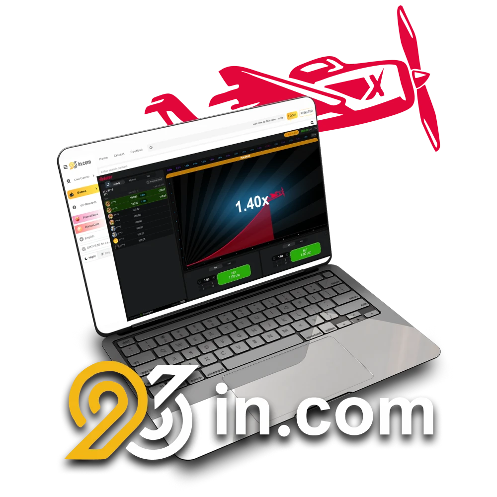 To play Aviator, choose the site 96in.