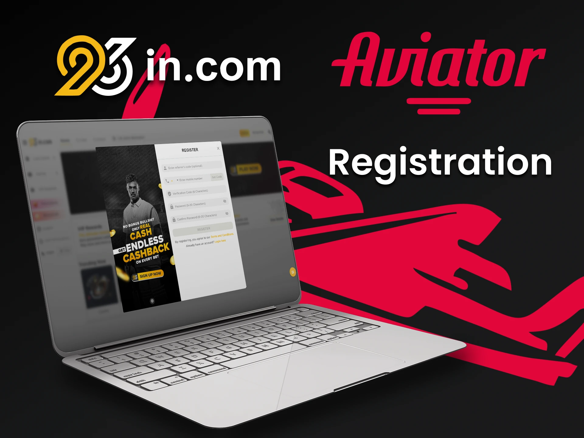 Register a personal account at 96in to play Aviator.