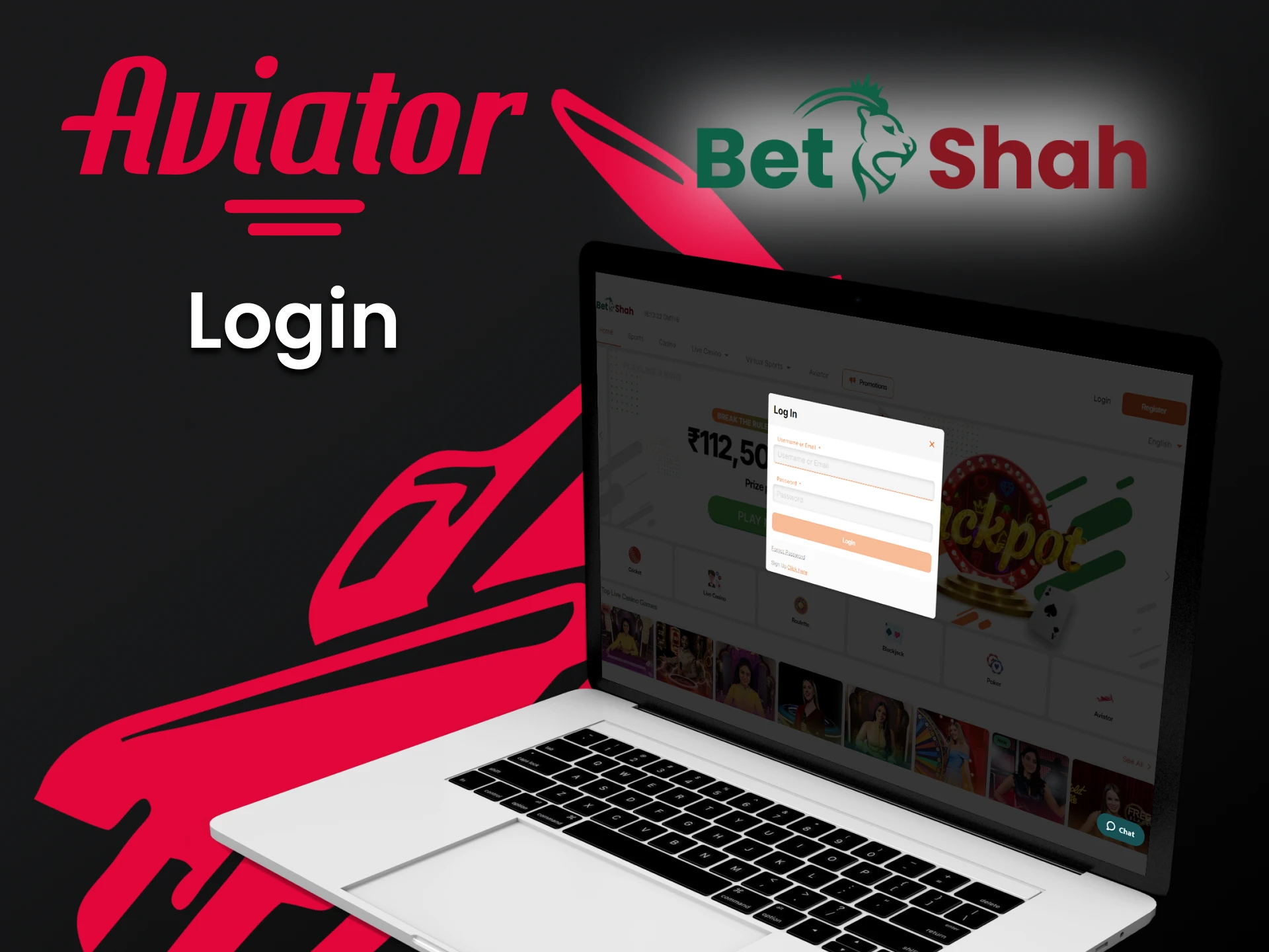 Login to your personal account and start playing Aviator at BetShah.