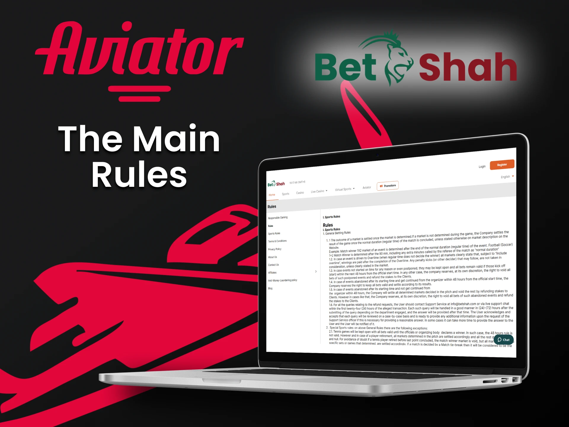 Learn the terms of use on the BetShah website for the game Aviator.