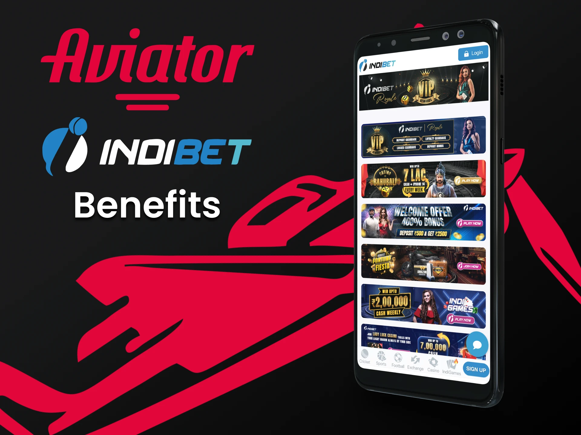 Indibet gives bonuses for playing in the casino.